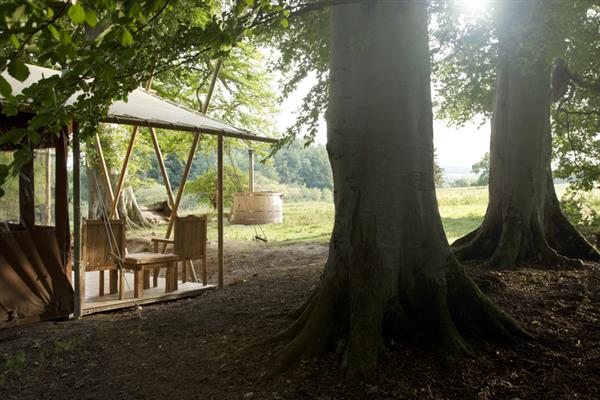 Canvas hideaway with private outdoor shower at Chesters in Jedburgh, Borders - Roxburghshire